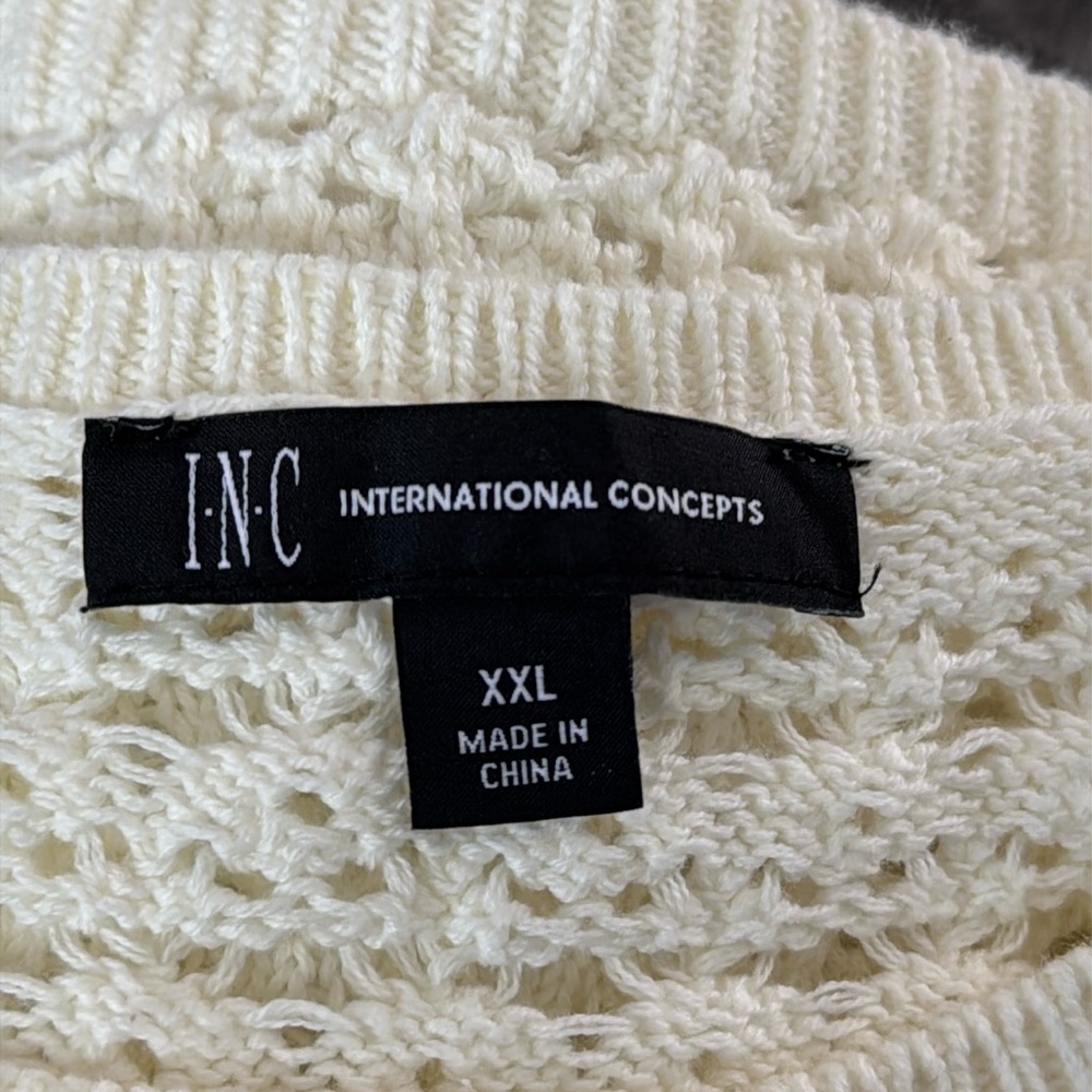 INC International Concepts Ivory Knit crochet sleeveless top size xxl - Picture 7 of 7